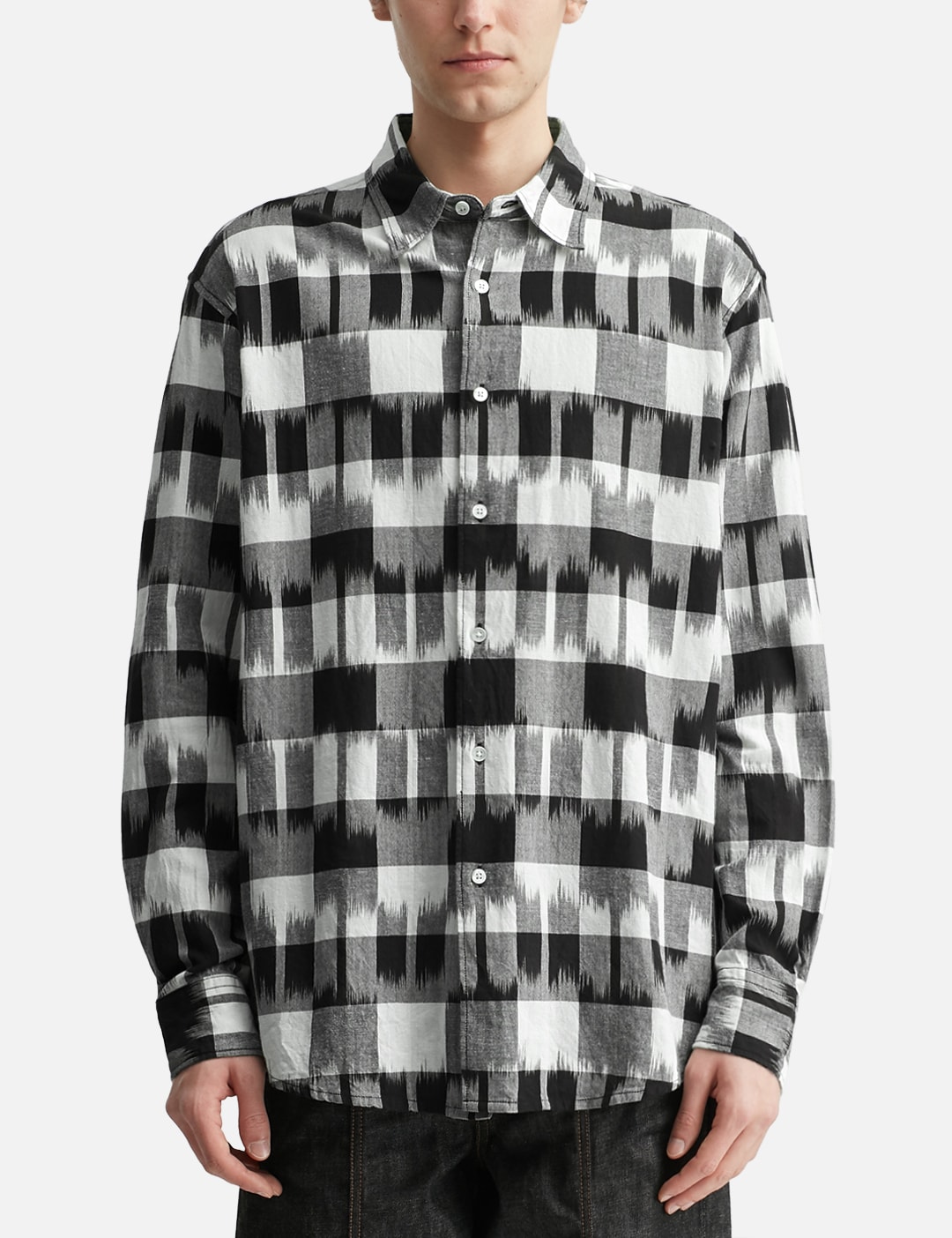 Ikat Check Regular Collar Shirt view 11