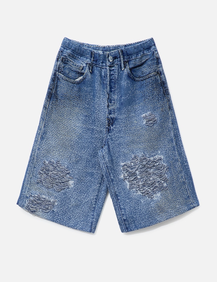 TOLQ Knit Denim Baggy Shorts