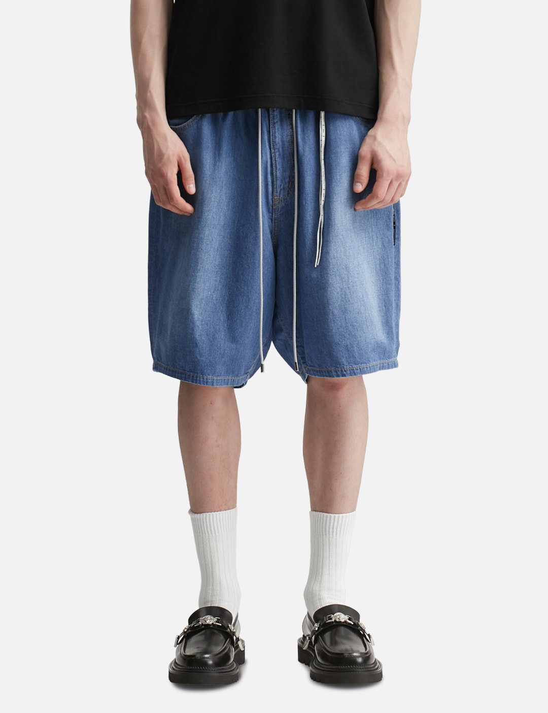 Wide Easy Denim Shorts view 11