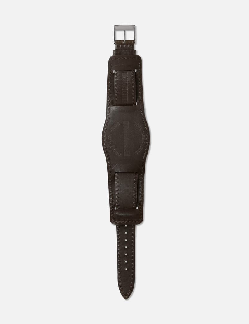 NEIGHBORHOOD LEATHER EMB WATCH BAND navy｜時計 