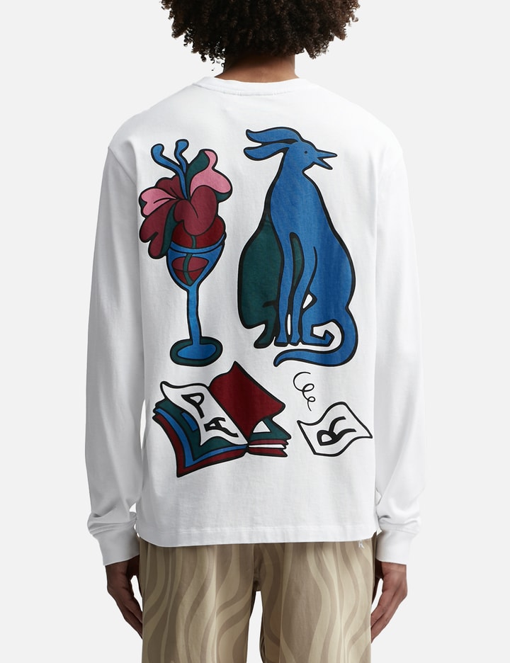Shop By Parra Wine And Books Long Sleeve T-shirt In White