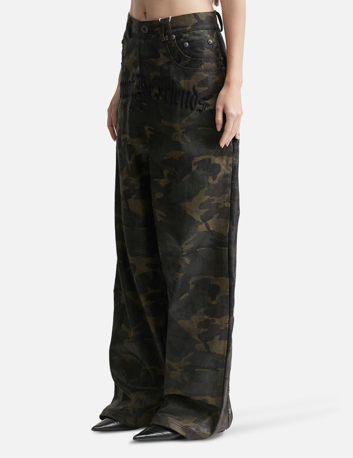 Thought We Friends "Lucius" Embroidered Waxed Baggy Denims