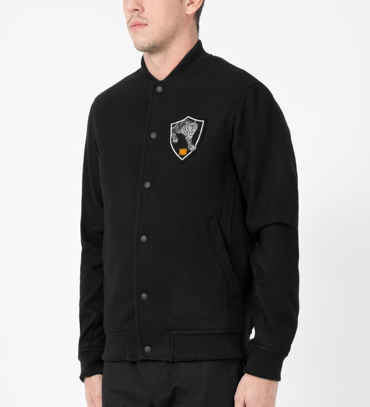 Maharishi x Undefeated Black Embroidered Stadium Jacket Placeholder Image