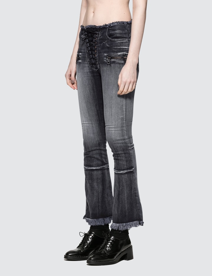 Potassium Flare Crop Lace Up Jean Placeholder Image