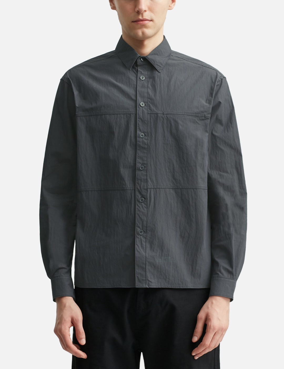 Crinkle Cotton Panel Shirt view 18