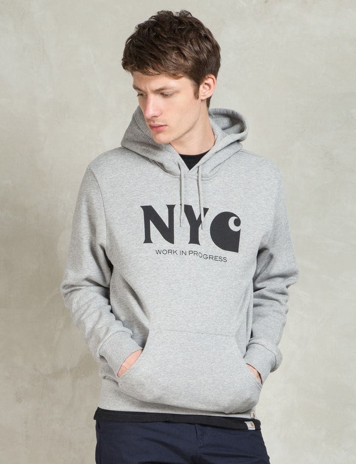Grey Heather/Black Hooded New York Sweat Placeholder Image