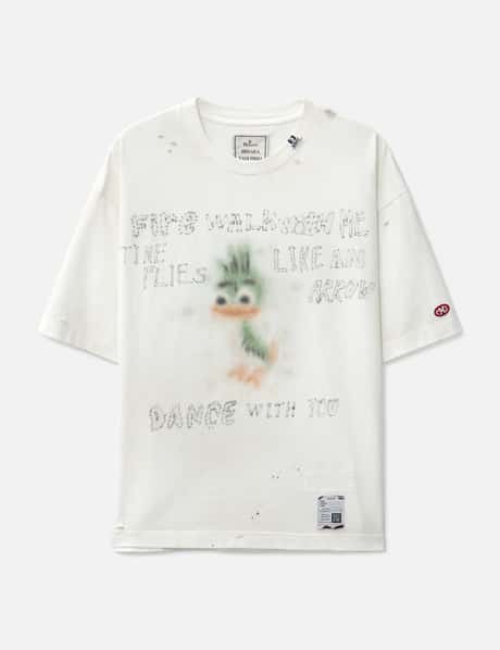 Maison Mihara Yasuhiro LEON Print Distressed T-shirt