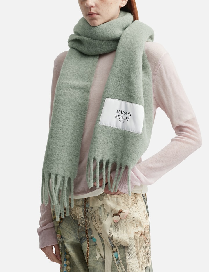Maison Kitsuné Alpaca Scarf In Green