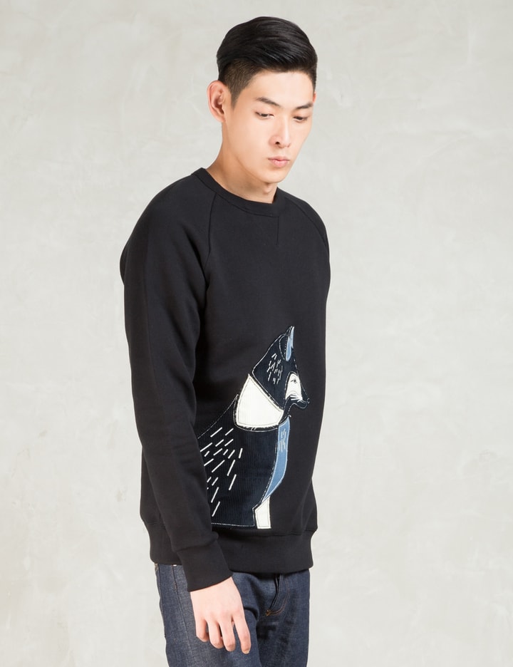 Black Patchwork Fox Sweatshirt Placeholder Image