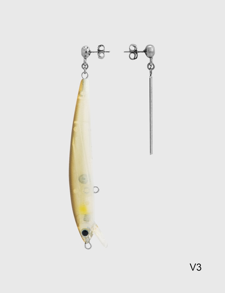 Asymmetrical Branded Fishing Bait Earrings Placeholder Image