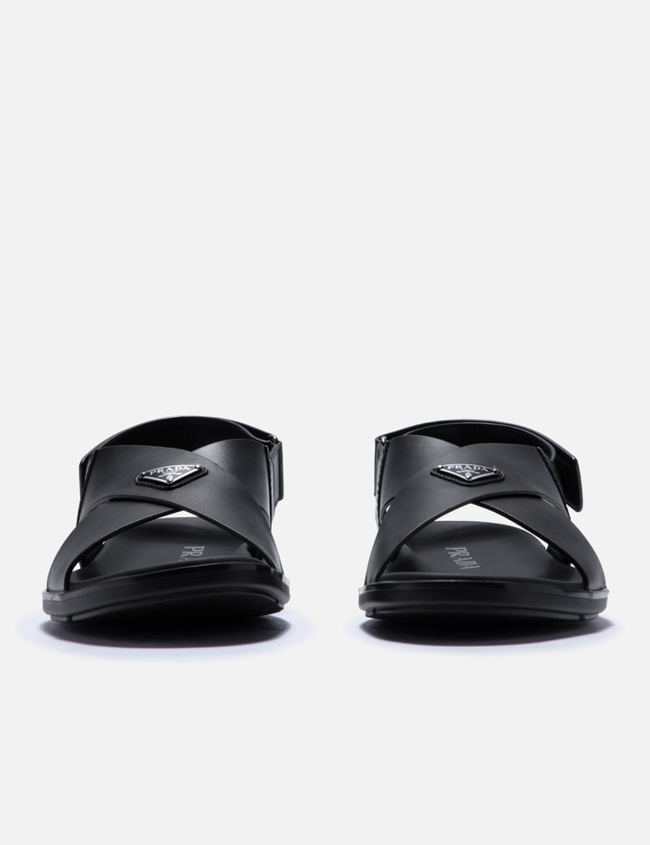 Shop Prada Strap Sandals In Black