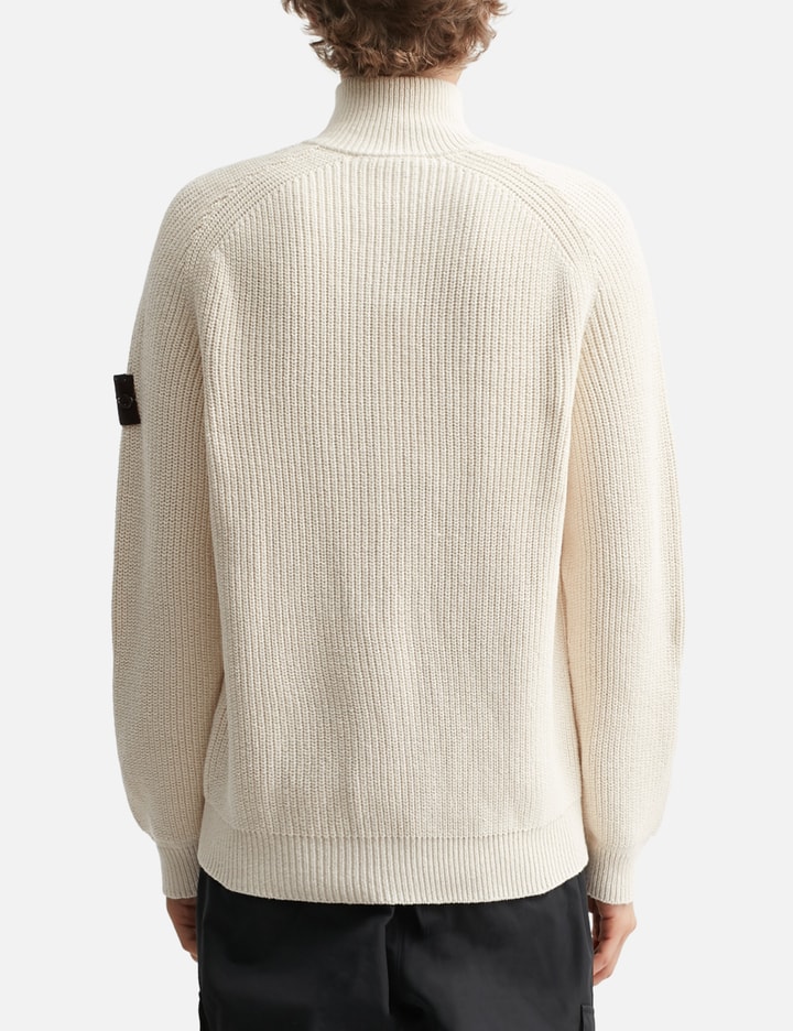 Stone Island Ivory Cotton Zip-up Cardigan In Neutral
