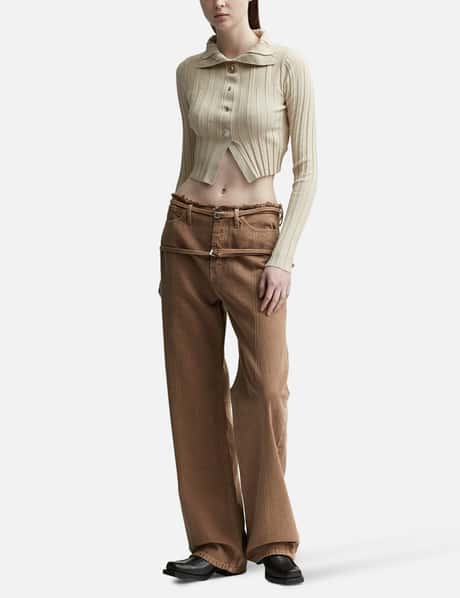 JACQUEMUS, Beige Women's Casual Pants