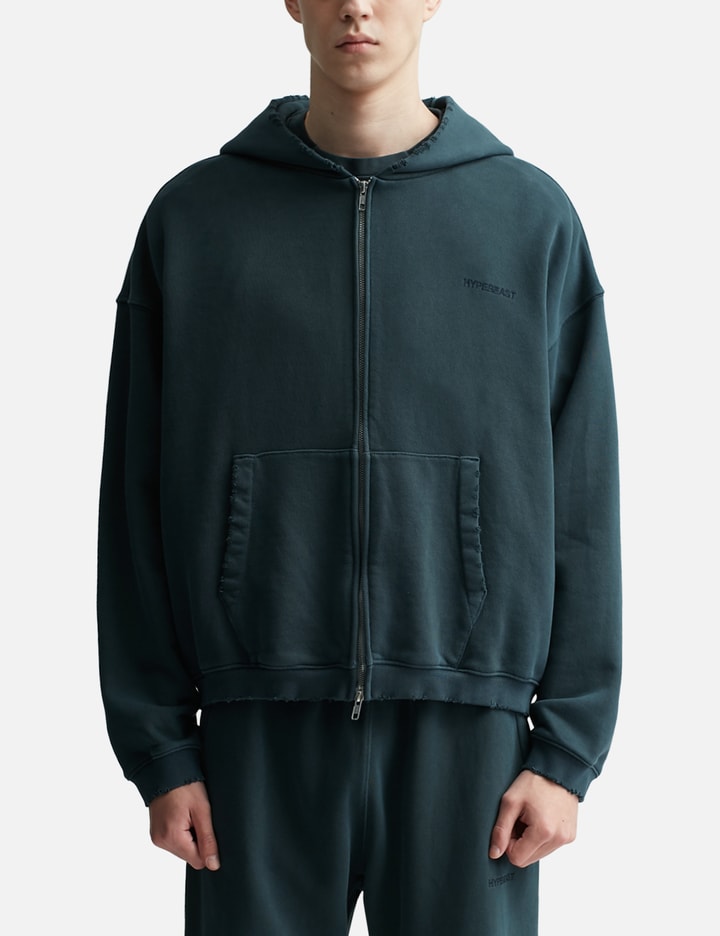 GARMENT DYED LOGO ZIP-UP HOODIE Placeholder Image