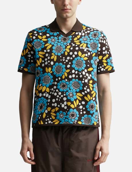 Wales Bonner Knit Floral Polo Shirt view 10