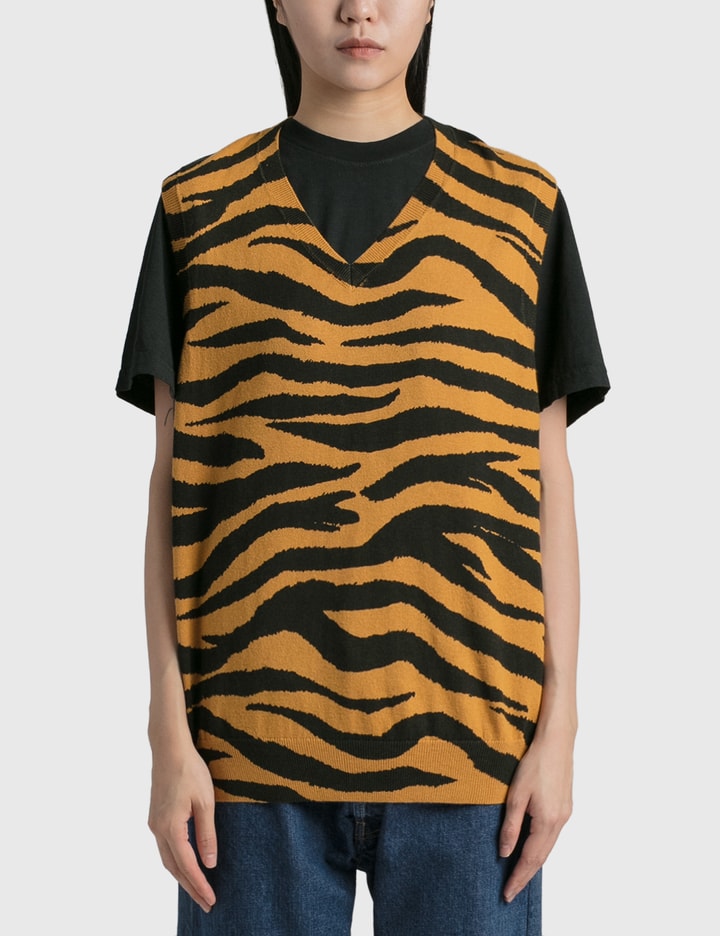 Tiger Printed Sweater Vest Placeholder Image