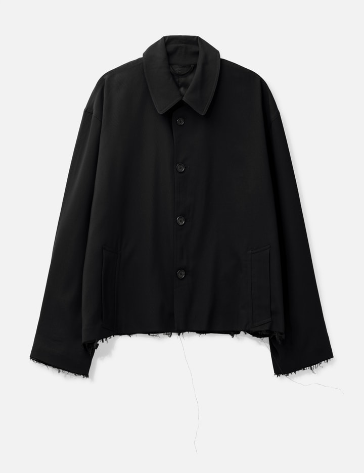 Coda Black Dissolved Cut Out Balmacaan Coat