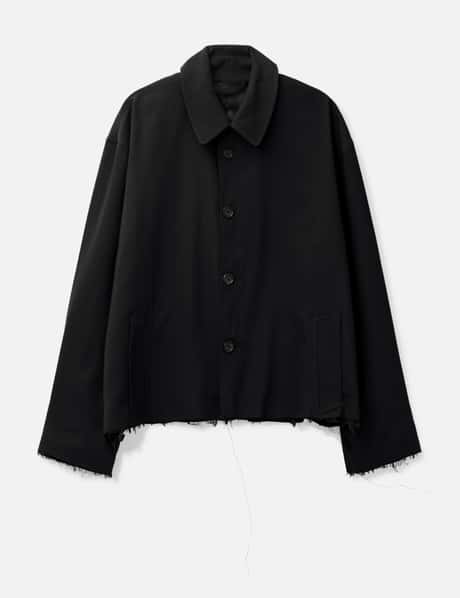 CODA Black Dissolved Cut Out Balmacaan Coat