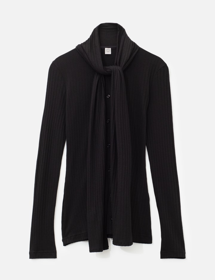 TOTEME Ribbed Bow Blouse