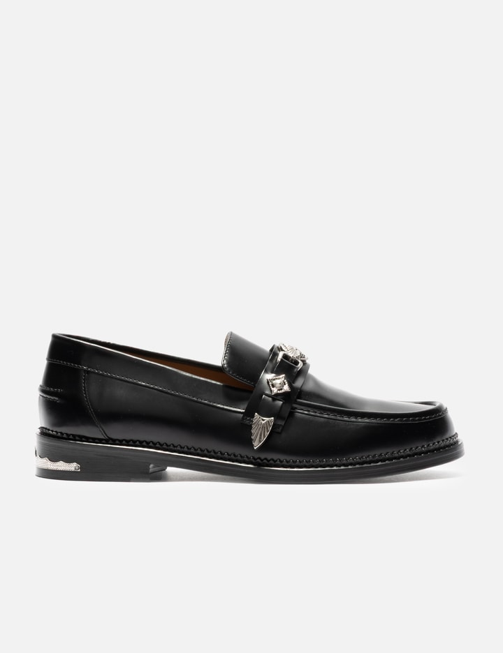 Toga Virilis Metallic-buckle Leather Loafers In Black