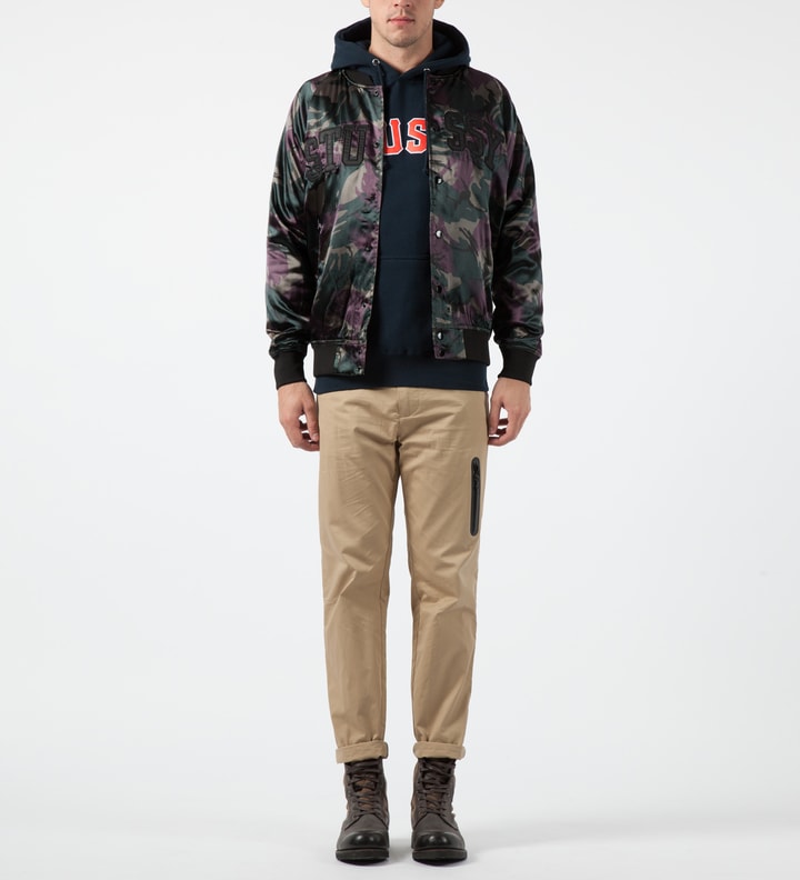 Wine Camo Satin Bomber Jacket Placeholder Image