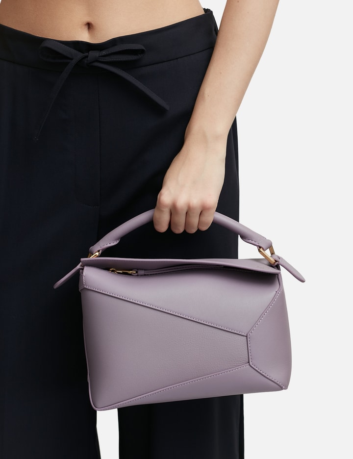 Small Puzzle bag in classic calfskin Chocolate/Burgundy - LOEWE