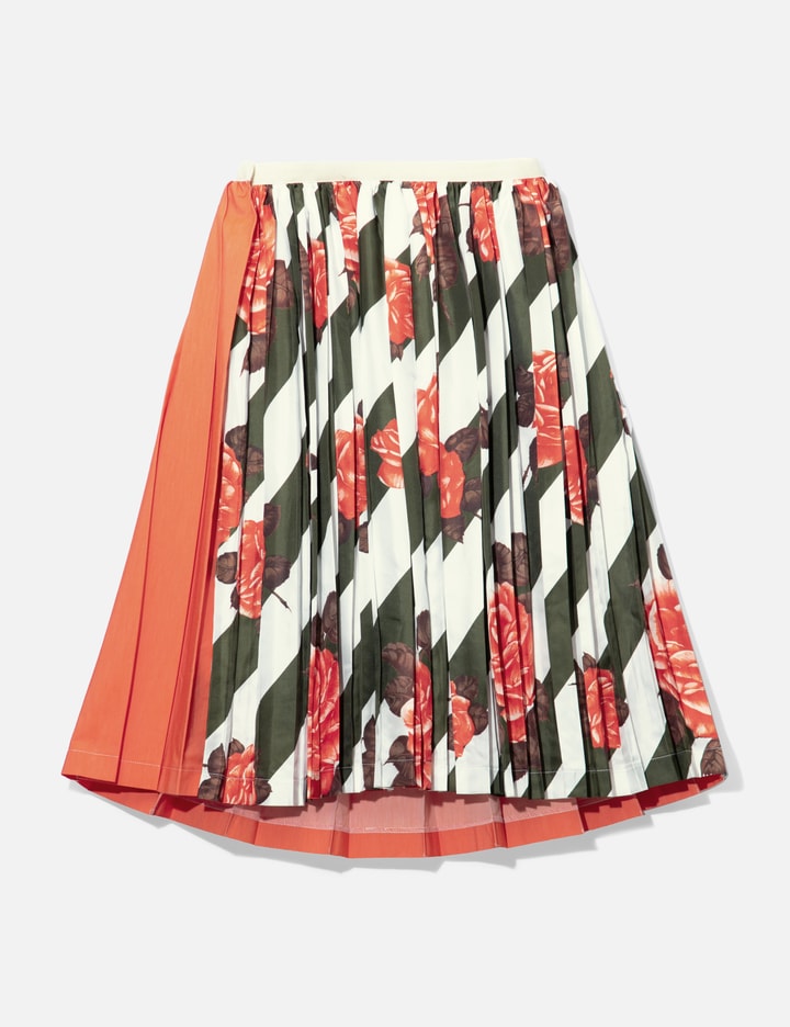 COMME DES GARÇONS 2-TONE FLORAL PLEATED SKIRT Placeholder Image