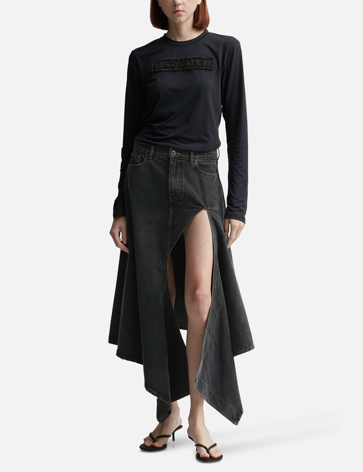 EVERGREEN CUT OUT DENIM SKIRT Placeholder Image