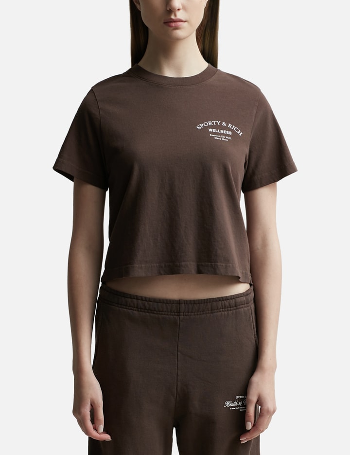 Sporty &amp; Rich Wellness Studio Cropped T Shirt In Brown