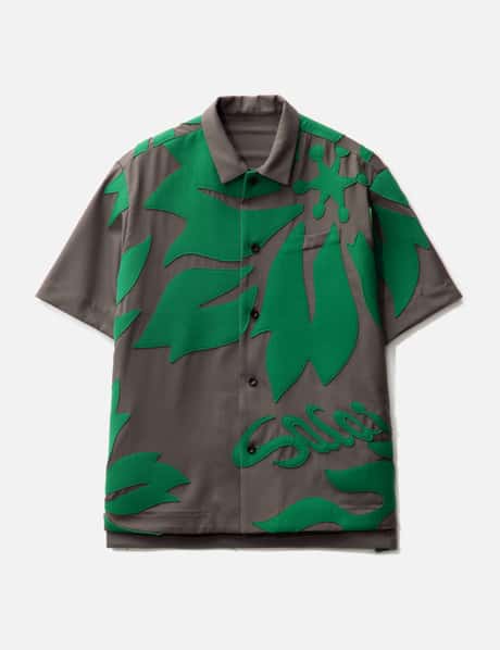 Sacai Floral Embroidered Patch Suiting Shirt