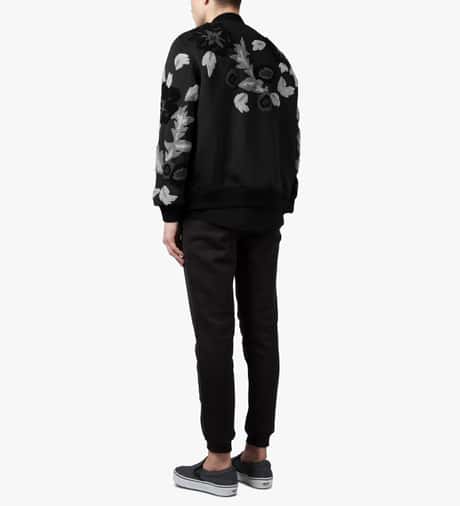 3.1 Phillip Lim - Midnight Floral Loop Embroidery Loose Fit Zip Up 
