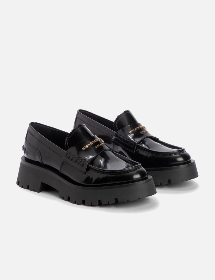Alexander Wang Carter Logo Leather Loafer In Black