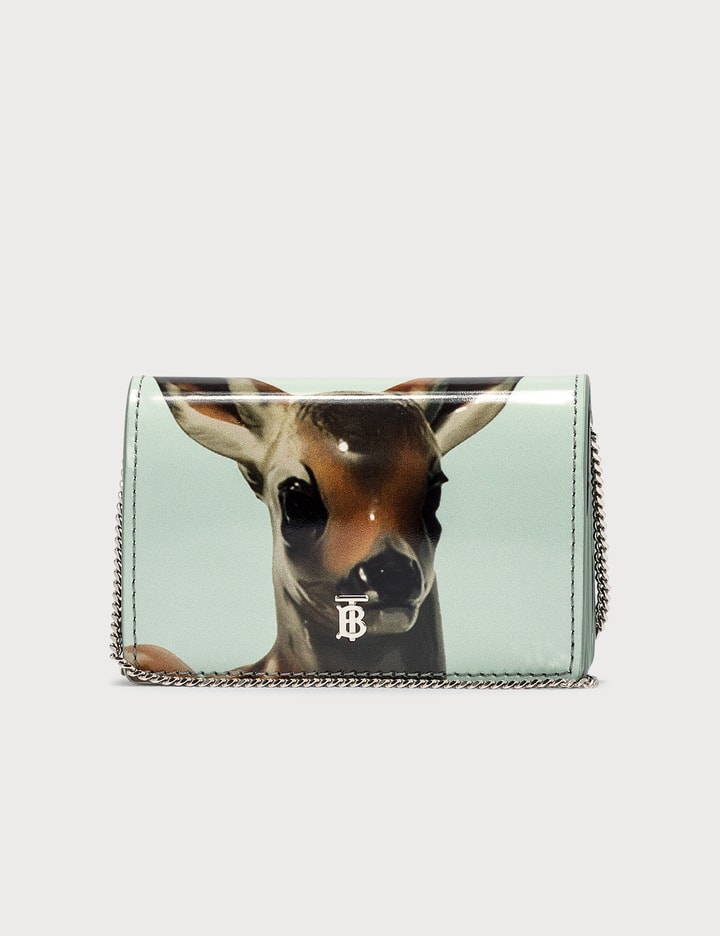 Deer Motif Leather Card Case with Detachable Strap Placeholder Image