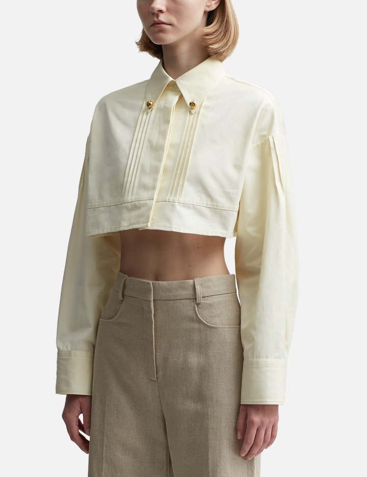 Shop Prada Cropped Poplin Jacket In Beige