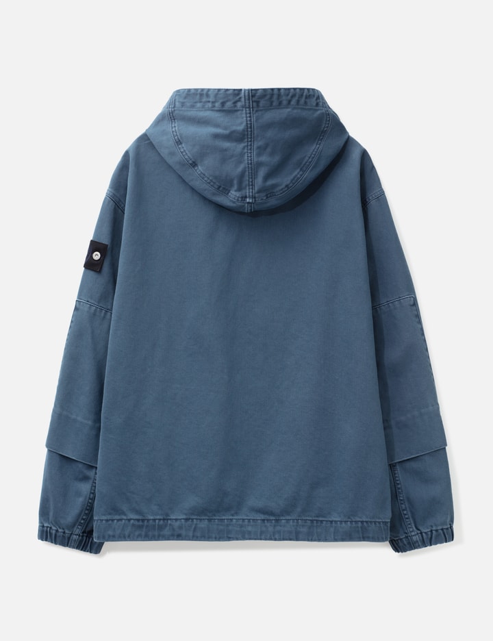 Stone Island Light Bull Denim Indigo Hooded Zipper-Up Jacket