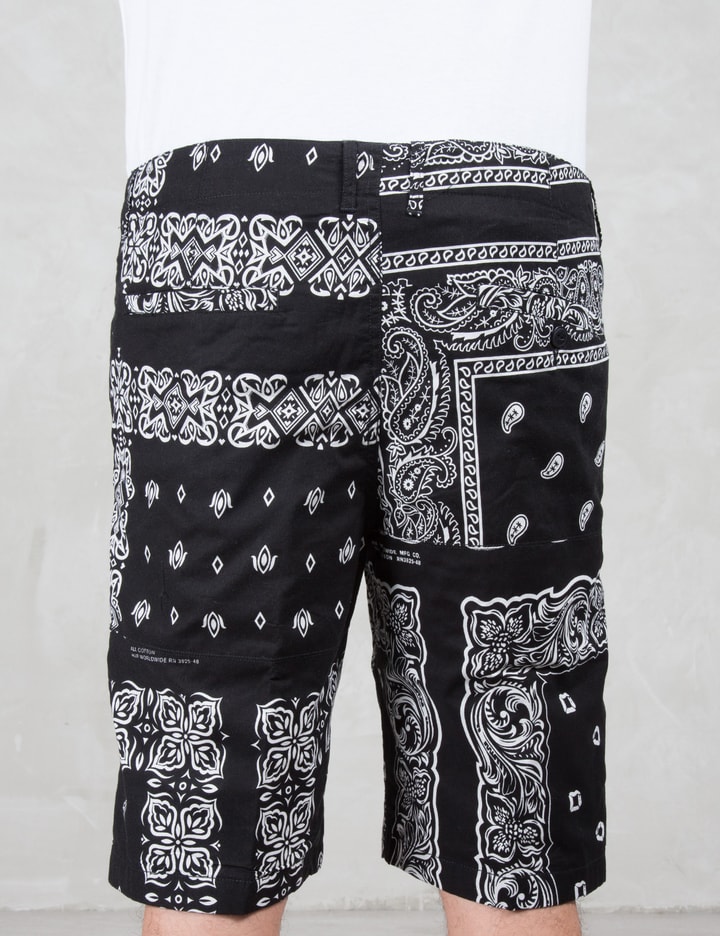 Black Bandana Patchwork Shorts Placeholder Image