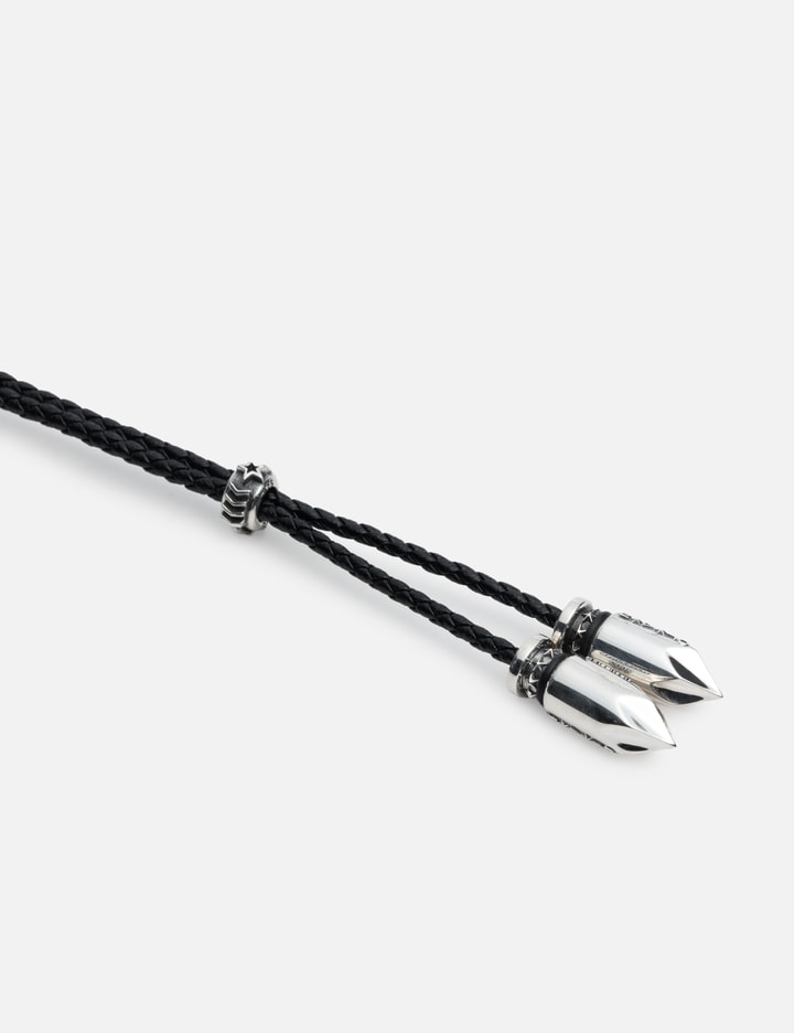 Double Bullet Leather Cord With Arrow Star Hollow Rondelle Bead view 3