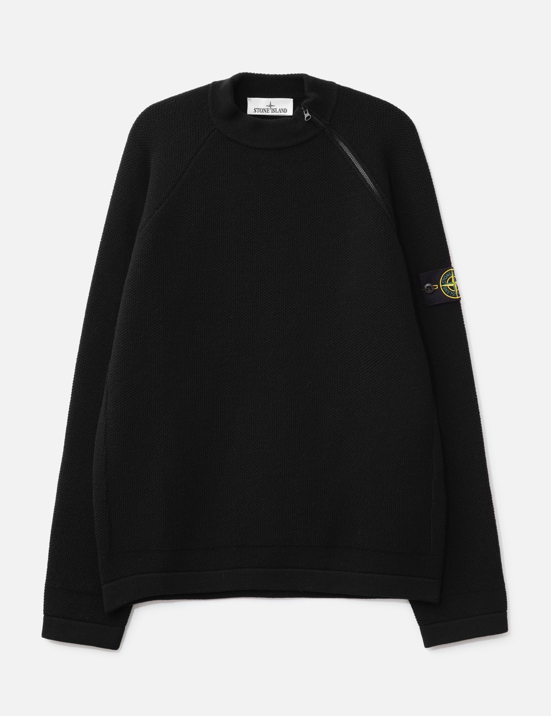 Stretch RWSA Wool Mock Neck Jumper With Diagonal Zip view 8
