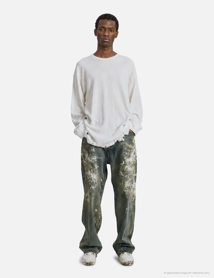 ANCELLM #08 Painted Middle Straight 5P Denim Pants