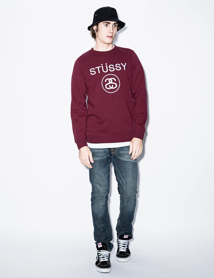 Maroon Stussy Link Emb. Crewneck Sweater Placeholder Image