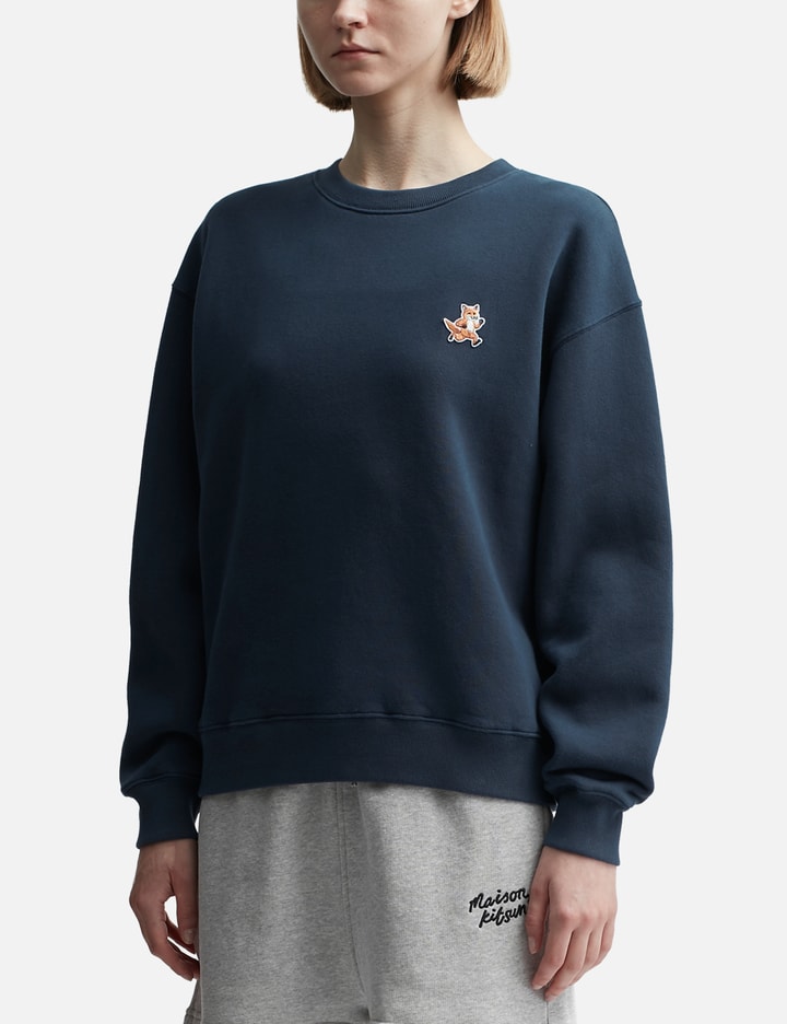 Shop Maison Kitsuné Speedy Fox Patch Comfort Sweatshirt In Blue