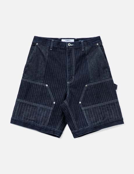 Patchwork Double Knee Shorts Rinse view 6