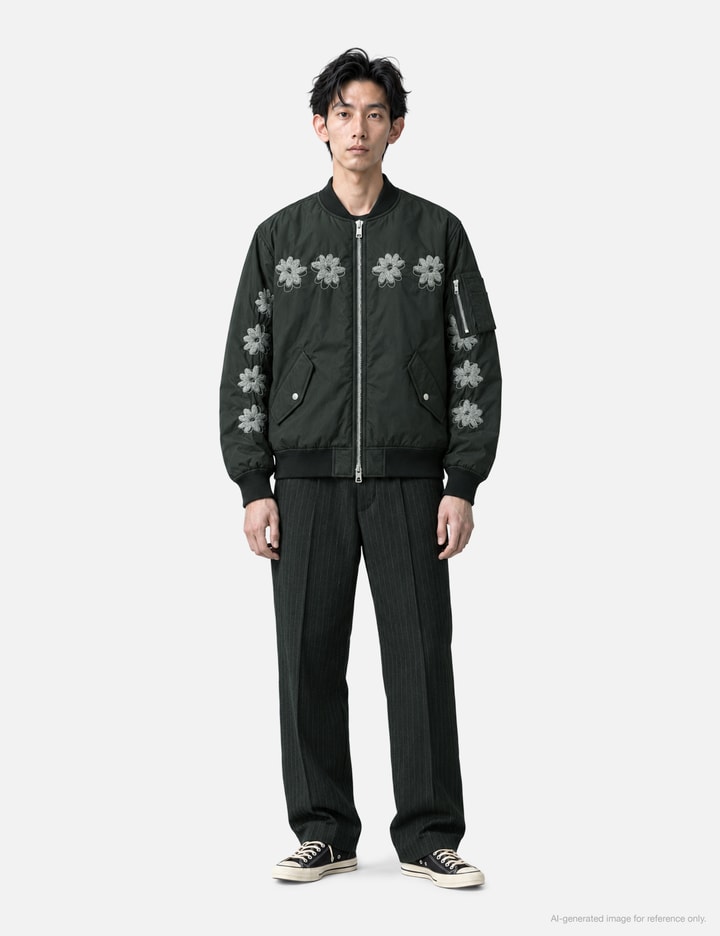 NÒMARHYTHM TEXTILE Flower Embroidery Flight Jacket