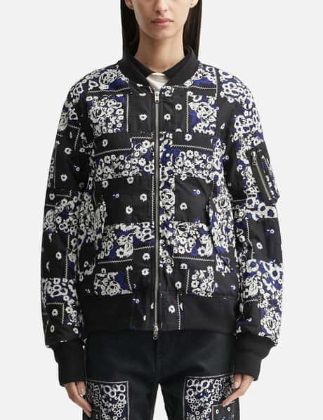 NÒMARHYTHM TEXTILE Overdyed Patchwork Bandana Flight Jacket