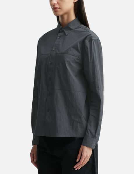 Crinkle Cotton Panel Shirt view 7