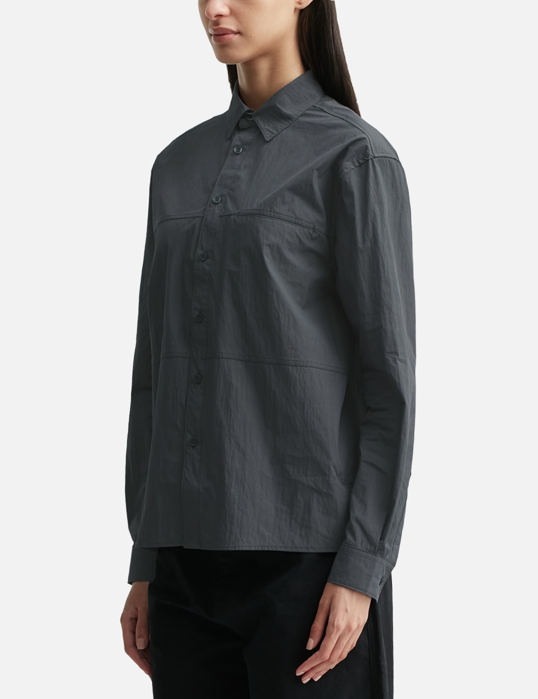 Crinkle Cotton Panel Shirt view 14