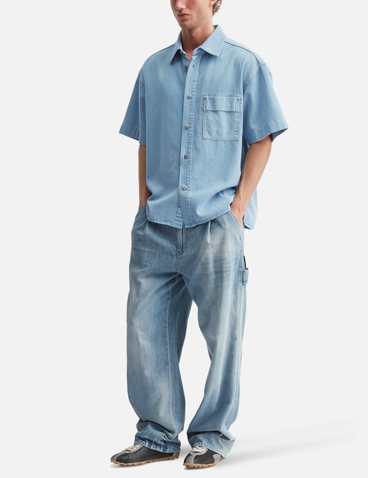 Wooyoungmi Blue Lightweight Banding Denim Pants