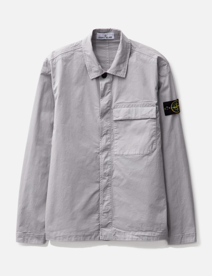 Stone Island Supima® Cotton Twill Stretch-tc Regular Fit Overshirt In Grey