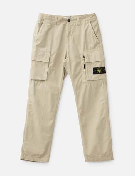 Stone Island Canvas Weave Cotton Cargo Trousers