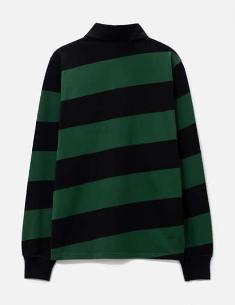 Long Sleeve Striped Cotton Polo Shirt view 8